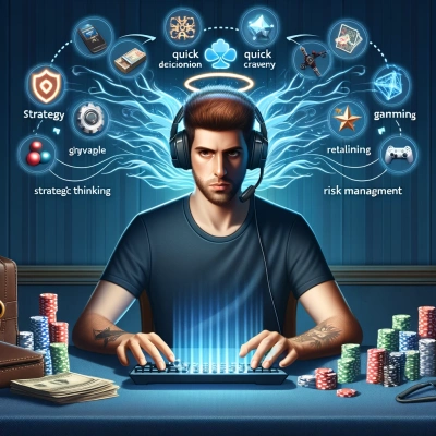 ein Spieler, der Fähigkeiten wie Strategie und Entscheidungsfindung einsetzt